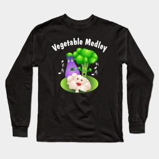 Vegetable Medley White Text Long Sleeve T-Shirt